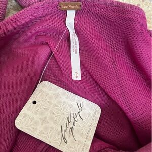 Free People Ruched Tie Knit Top NWT Size S